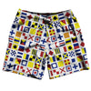 Nautical Sailing Flags Swim Shorts 7" Made in USA by Tribe Lacrosse