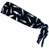 Night Swim Sharks Elastic Tie Headband in Black by Wicked Headbands
