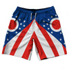 Ohio US State Flag 10" Swim Shorts Made in USA by Tribe Lacrosse