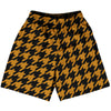 Orange Burnt And Black Houndstooth Basketball Practice Shorts Made In USA by Tribe Lacrosse