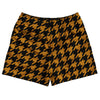 Orange Burnt And Black Houndstooth Rugby Shorts Made In USA by Tribe Lacrosse