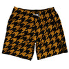 Orange Burnt And Black Houndstooth Swim Shorts 7" Made In USA by Tribe Lacrosse