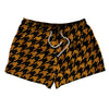 Orange Burnt And Black Houndstooth 2.5" Swim Shorts Made In USA by Tribe Lacrosse