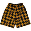 Orange Burnt And Black Houndstooth Lacrosse Shorts Made In USA by Tribe Lacrosse
