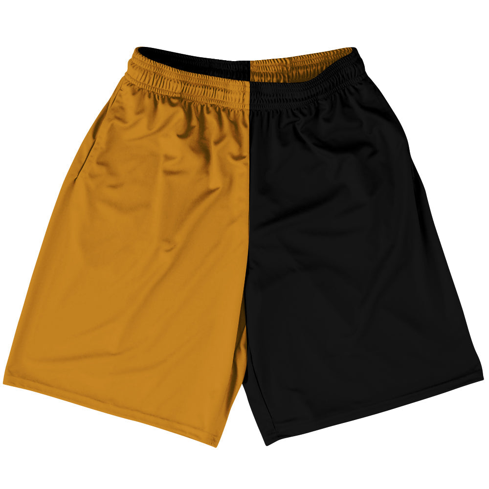 Orange Burnt And Black Quad Color Lacrosse Shorts Made In USA by Tribe Lacrosse
