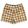 Orange Burnt And White Houndstooth Rugby Shorts Made In USA by Tribe Lacrosse