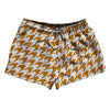 Orange Burnt And White Houndstooth 2.5" Swim Shorts Made In USA by Tribe Lacrosse