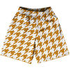 Orange Burnt And White Houndstooth Lacrosse Shorts Made In USA by Tribe Lacrosse