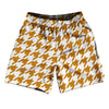 Orange Burnt And White Houndstooth Soccer Shorts Made In USA by Tribe Lacrosse
