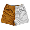Orange Burnt And White Quad Color Rugby Shorts Made In USA by Tribe Lacrosse