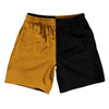 Orange Burnt And Black Quad Color Athletic Running Fitness Exercise Shorts 7" Inseam Shorts Made In USA by Tribe Lacrosse