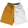 Orange Burnt And White Quad Color Basketball Practice Shorts Made In USA by Tribe Lacrosse