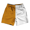 Orange Burnt And White Quad Color Athletic Running Fitness Exercise Shorts 7" Inseam Shorts Made In USA by Tribe Lacrosse