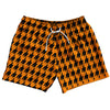Orange Tennessee And Black Houndstooth 5" Swim Shorts Made In USA by Tribe Lacrosse