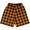 Orange Tennessee And Black Houndstooth Lacrosse Shorts Made In USA by Tribe Lacrosse