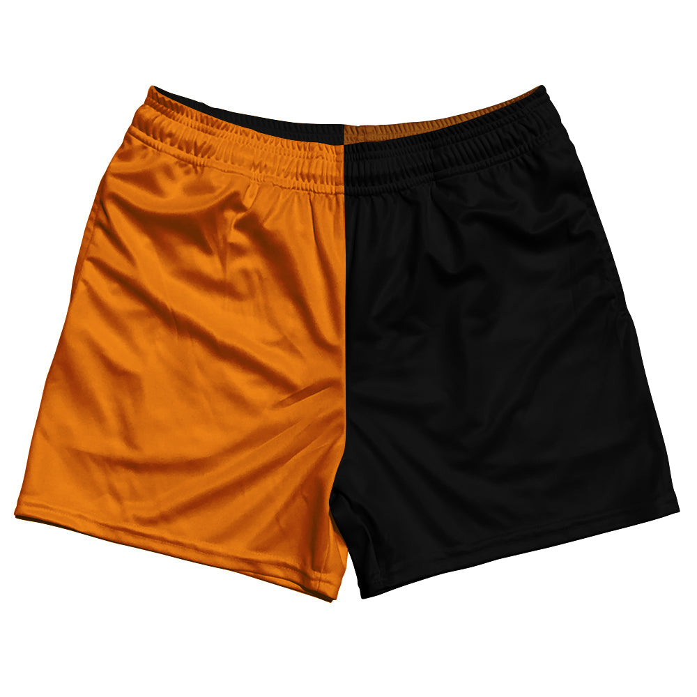 Orange Tennessee And Black Quad Color Rugby Shorts Made In USA by Tribe Lacrosse