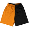 Orange Tennessee And Black Quad Color Basketball Practice Shorts Made In USA by Tribe Lacrosse