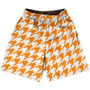 Orange Tennessee And White Houndstooth Basketball Practice Shorts Made In USA by Tribe Lacrosse