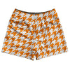 Orange Tennessee And White Houndstooth Rugby Shorts Made In USA by Tribe Lacrosse