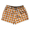 Orange Tennessee And White Houndstooth 2.5" Swim Shorts Made In USA by Tribe Lacrosse
