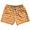 Orange Tennessee And White Houndstooth 5" Swim Shorts Made In USA by Tribe Lacrosse