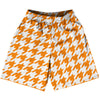 Orange Tennessee And White Houndstooth Lacrosse Shorts Made In USA by Tribe Lacrosse