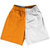 Orange Tennessee And White Quad Color Basketball Practice Shorts Made In USA by Tribe Lacrosse