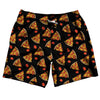 Pizza Slice Black Swim Shorts 7" Made In USA by Tribe Lacrosse