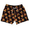Pizza Slice Black 5" Swim Shorts Made In USA by Tribe Lacrosse