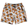 Pizza Slice White Swim Shorts 7" Made In USA by Tribe Lacrosse