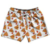 Pizza Slice White 5" Swim Shorts Made In USA by Tribe Lacrosse