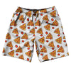 Pizza Slice White 10" Swim Shorts Made In USA by Tribe Lacrosse