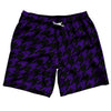 Purple Lakers And Black Houndstooth Swim Shorts 7" Made In USA by Tribe Lacrosse