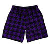 Purple Lakers And Black Houndstooth Soccer Shorts Made In USA by Tribe Lacrosse