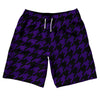 Purple Lakers And Black Houndstooth 10" Swim Shorts Made In USA by Tribe Lacrosse