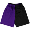 Purple Lakers And Black Quad Color Basketball Practice Shorts Made In USA by Tribe Lacrosse