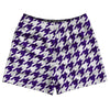 Purple Lakers And White Houndstooth Rugby Shorts Made In USA by Tribe Lacrosse