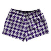 Purple Lakers And White Houndstooth 2.5" Swim Shorts Made In USA by Tribe Lacrosse