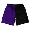 Purple Lakers And Black Quad Color Athletic Running Fitness Exercise Shorts 7" Inseam Shorts Made In USA by Tribe Lacrosse