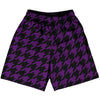 Purple Medium And Black Houndstooth Basketball Practice Shorts Made In USA by Tribe Lacrosse