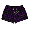 Purple Medium And Black Houndstooth 2.5" Swim Shorts Made In USA by Tribe Lacrosse