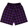 Purple Medium And Black Houndstooth Lacrosse Shorts Made In USA by Tribe Lacrosse