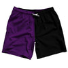 Purple Medium And Black Quad Color Swim Shorts 7" Made In USA by Tribe Lacrosse