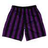 Medium Purple & Black Vertical Stripe Athletic Running Fitness Exercise Shorts 7" Inseam Shorts Made In USA by Tribe Lacrosse
