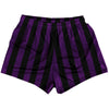 Medium Purple & Black Vertical Stripe Womens & Girls Sport Shorts End Made In USA by Tribe Lacrosse