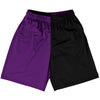 Purple Medium And Black Quad Color Basketball Practice Shorts Made In USA by Tribe Lacrosse