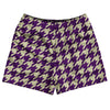 Purple Medium And Vegas Gold Houndstooth Rugby Shorts Made In USA by Tribe Lacrosse