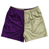 Purple Medium And Vegas Gold Quad Color Rugby Shorts Made In USA by Tribe Lacrosse
