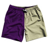 Purple Medium And Vegas Gold Quad Color Swim Shorts 7" Made In USA by Tribe Lacrosse