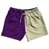 Purple Medium And Vegas Gold Quad Color 5" Swim Shorts Made In USA by Tribe Lacrosse